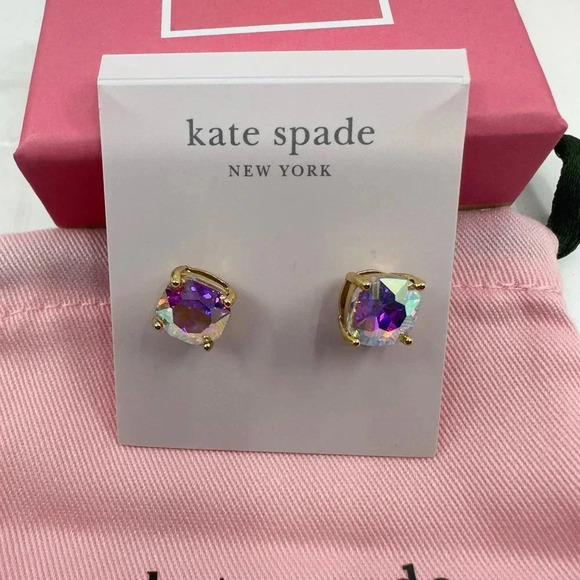 Kate Spade Womens Mini Small Square Stud Earrings AB Gold WBRUD847 - Picture 7 of 9